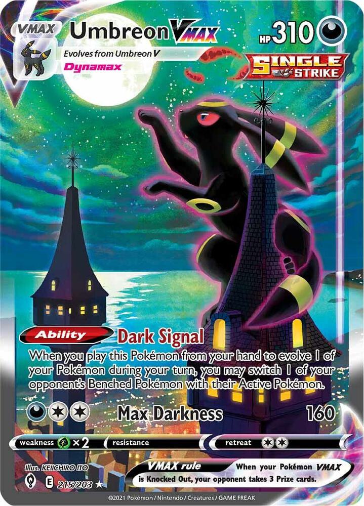 Umbreon VMAX Alternate Art, Evolving Skies #215/203